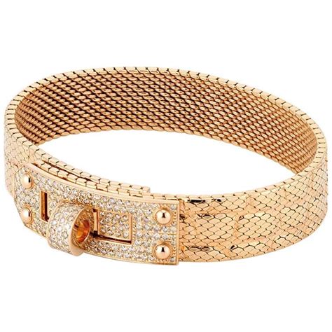 golden hermes|hermes gold bracelet with diamonds.